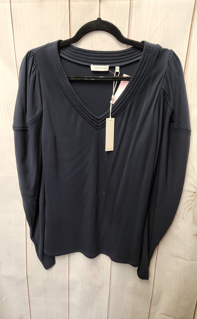 NWT Rebecca Taylor Women's Size L Navy Long Sleeve Top