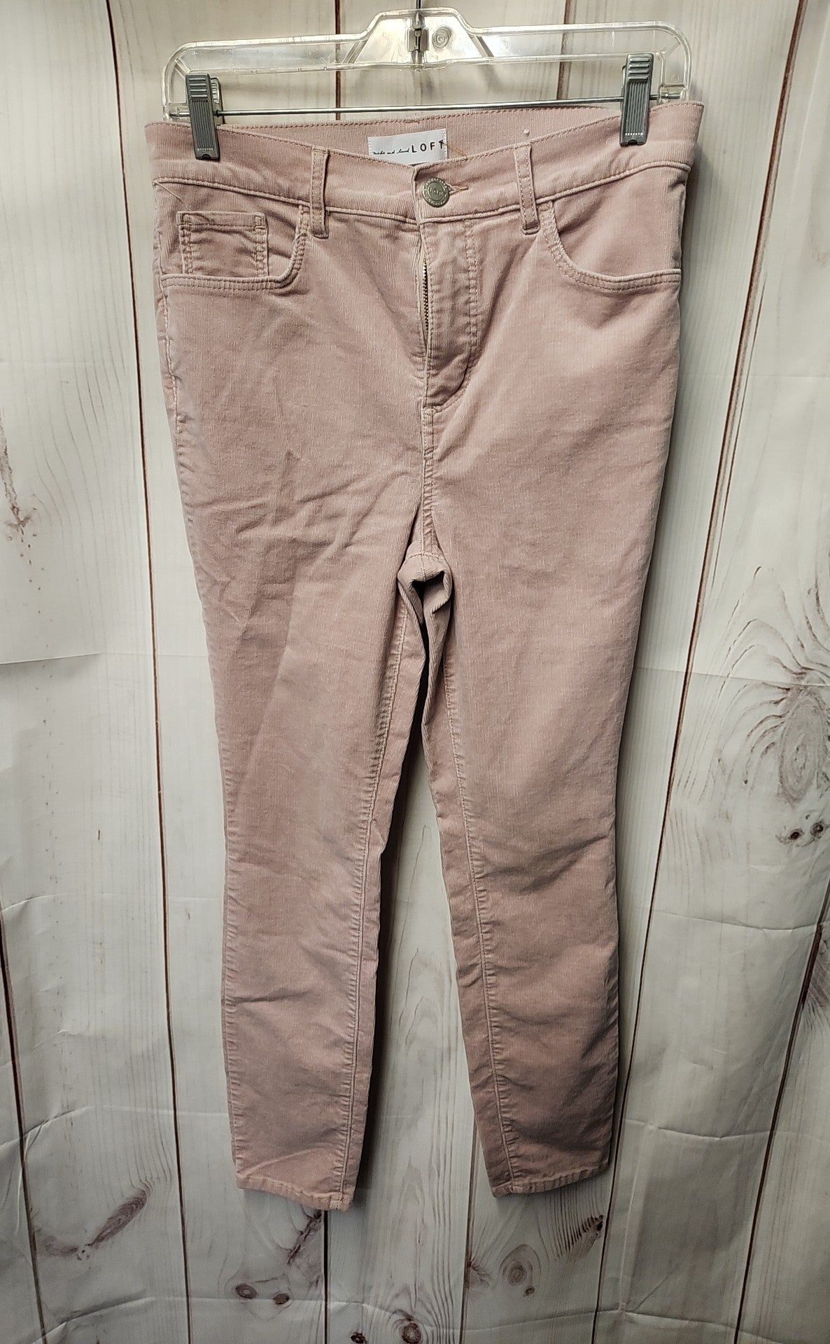 Loft Women's Size 28 (5-6) Pink Corduroy Pants High Waist Skinny