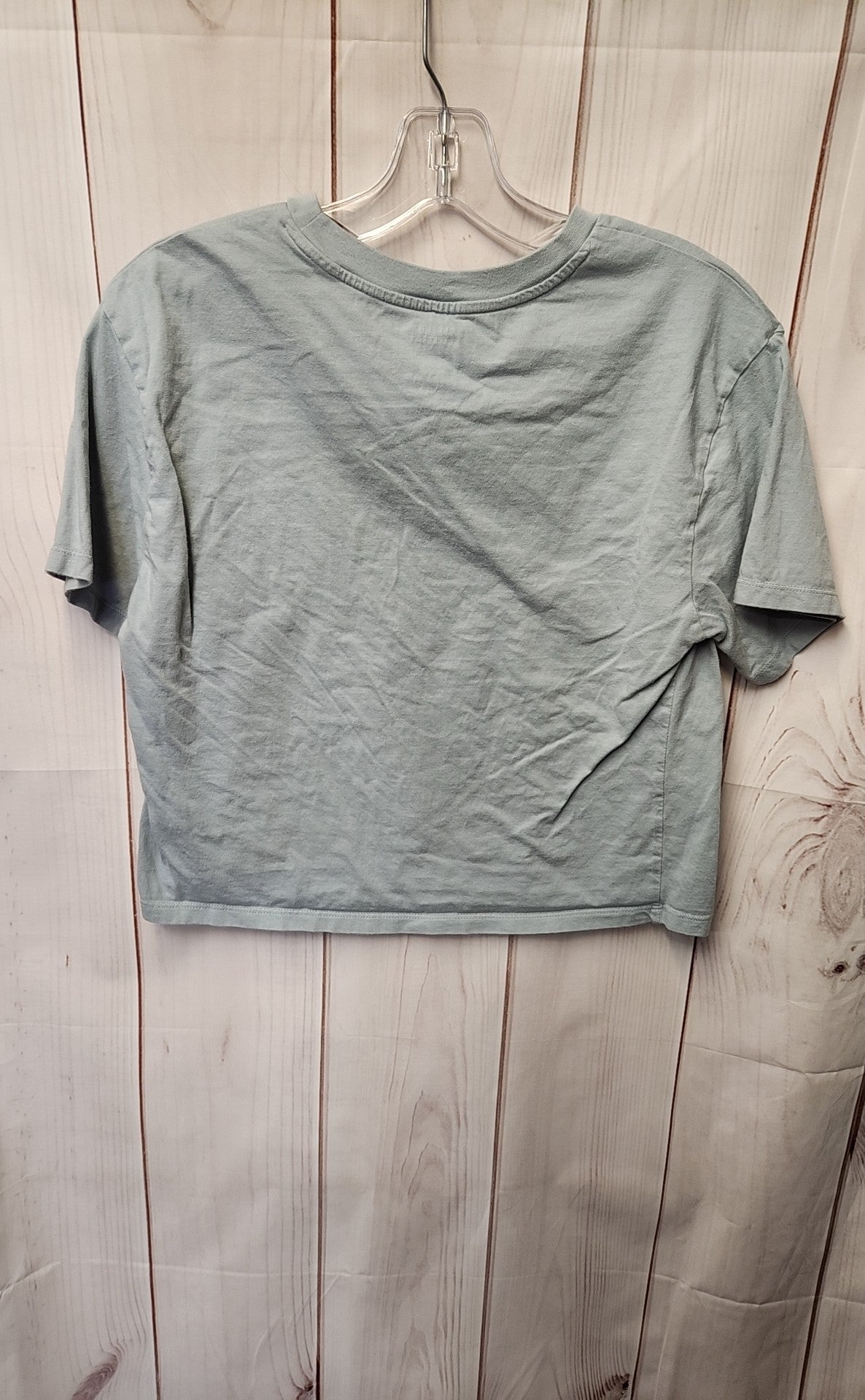Organic Collective Women's Size M Light Blue Short Sleeve Top