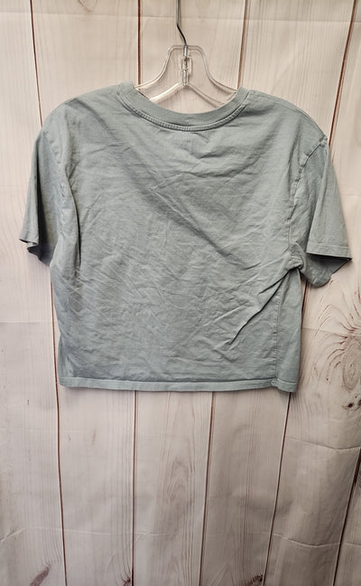 Organic Collective Women's Size M Light Blue Short Sleeve Top