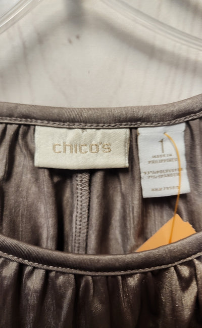 Chico's Women's Size 1 = US M Gold Long Sleeve Top
