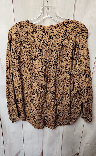 Old Navy Women's Size S Brown Animal Print Long Sleeve Top