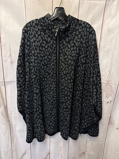 Rafaella Women's Size 2X Black & Gray Animal Print Jacket