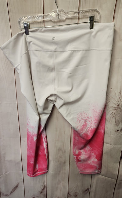Athleta Women's Size 2X White & Pink Leggings