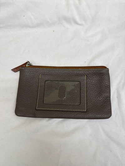 Dooney & Bourke Gray Leather Clutch AS IS - stains