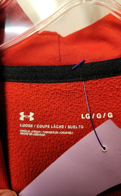 Under Armour Men's Size L Red Hooded Sweatshirt