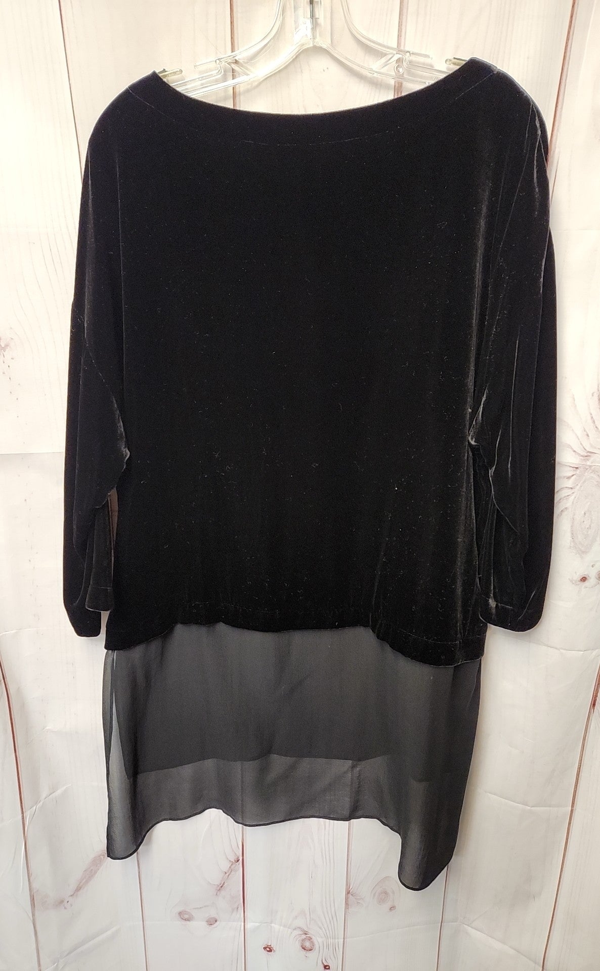 Eileen Fisher Women's Size M Black Velour Long Sleeve Top