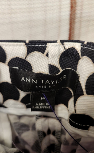 Ann Taylor Women's Size 14 White & Black Pants Kate Fit