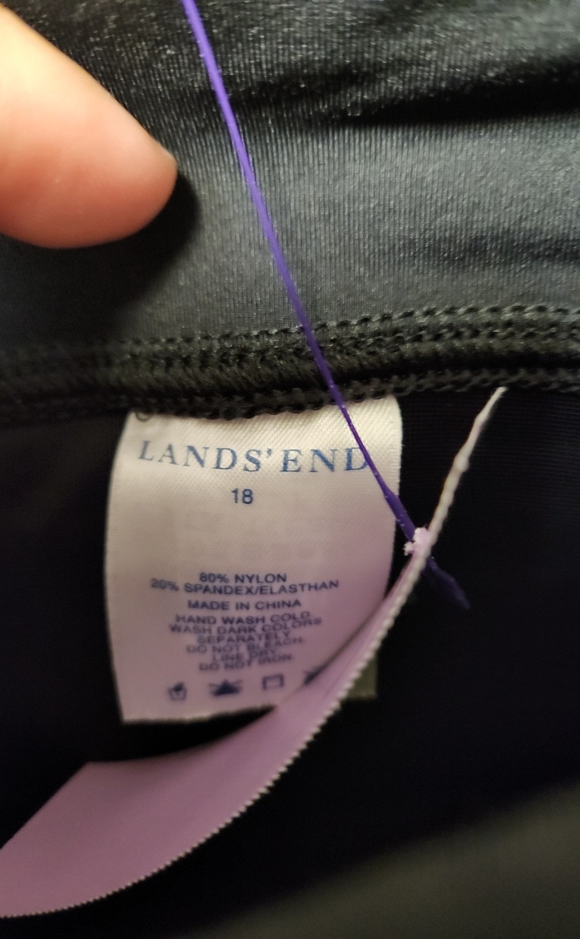 Lands End Women's Size 18 Black Swim Bottom