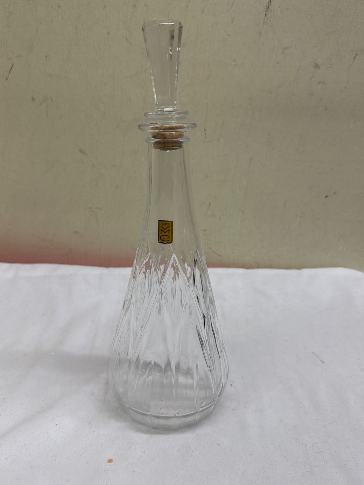 Reims France Glass Decanter w/ Stopper