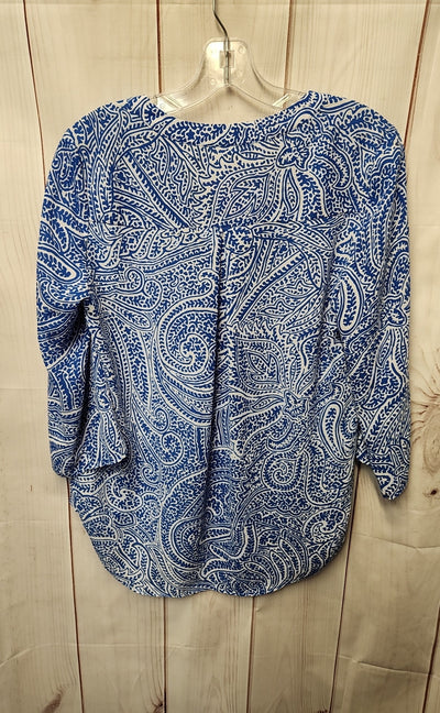 Chaus Women's Size S Blue 3/4 Sleeve Top