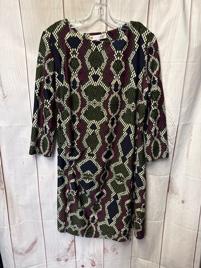 Jude Connally Women's Size L Green & Purple Snakeskin Dress