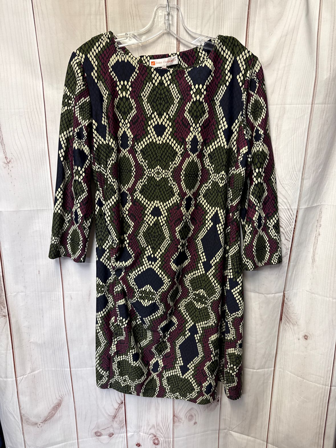 Jude Connally Women's Size L Green & Purple Snakeskin Dress