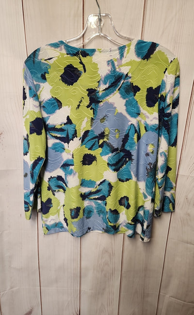 JM Collection Women's Size M Green 3/4 Sleeve Top