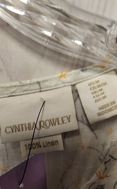 Cynthia Rowley Women's Size M White Linen Floral Dress