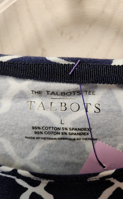 Talbots Women's Size L Navy Short Sleeve Top