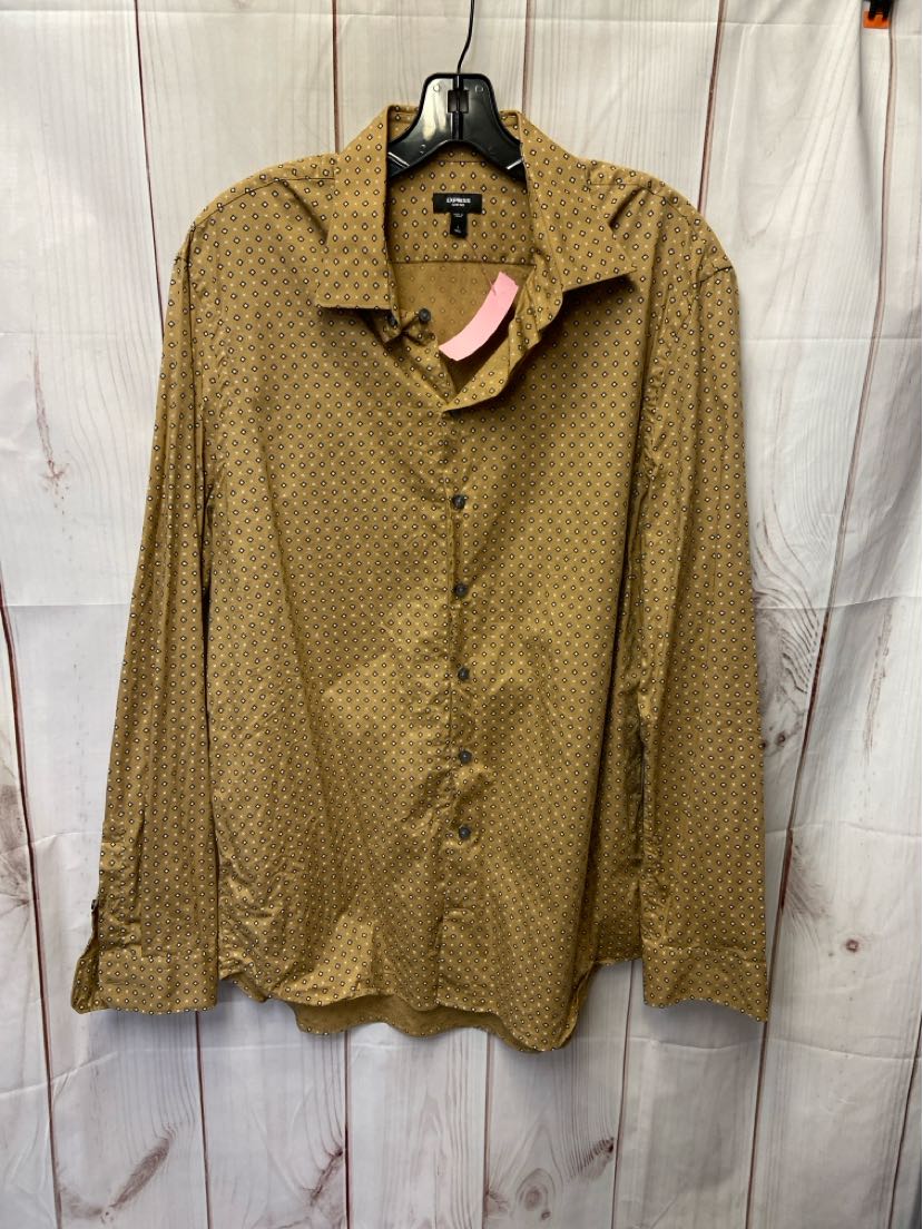 Express Men's Size L Gold Shirt
