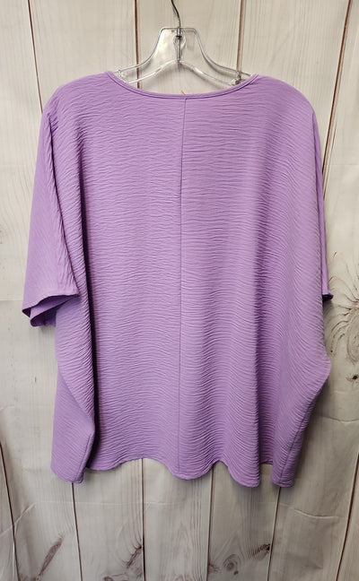 Zenana Women's Size XL Lavender Short Sleeve Top