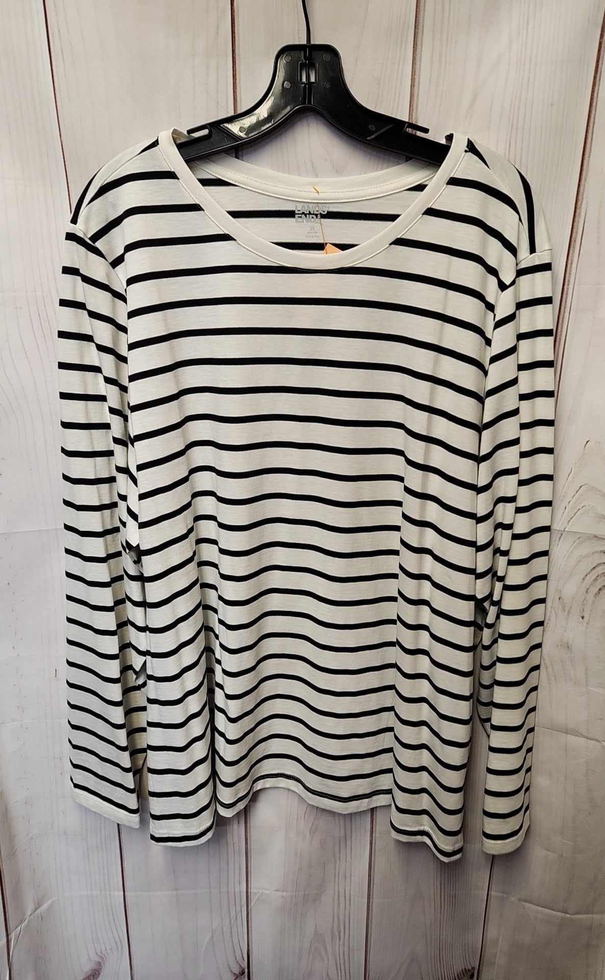 Lands End Women's Size 2X White Long Sleeve Top