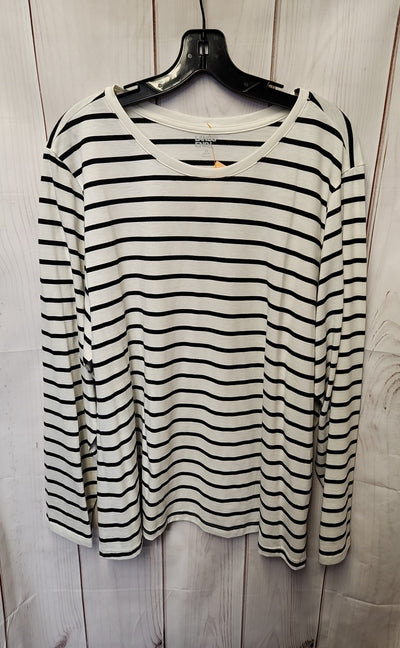 Lands End Women's Size 2X White Long Sleeve Top