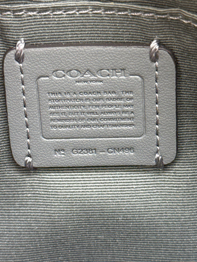 Coach CN496 Silver Leather Double Zip Crossbody Purse Bag