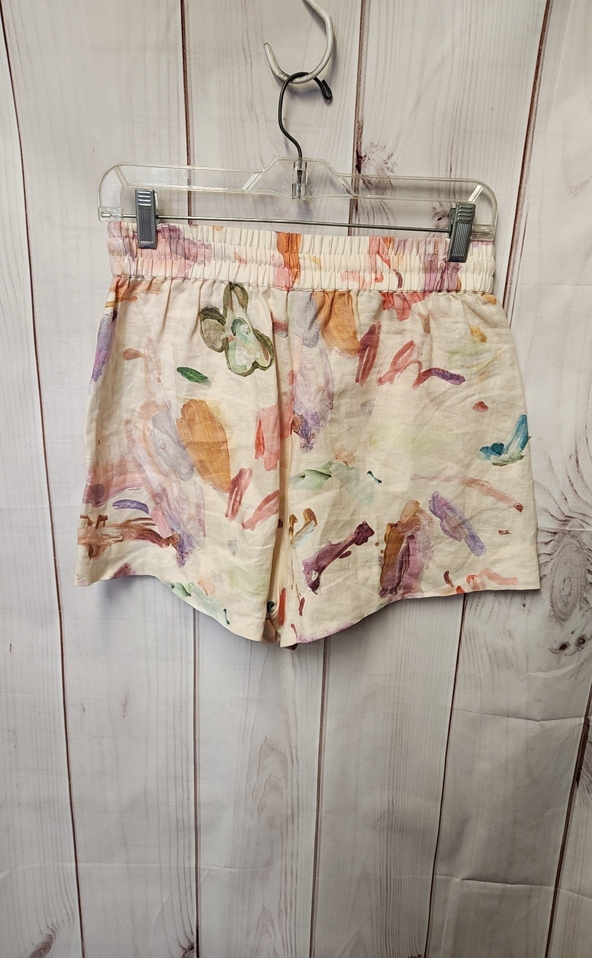 Women's Size 8 Beige Linen Floral Shorts