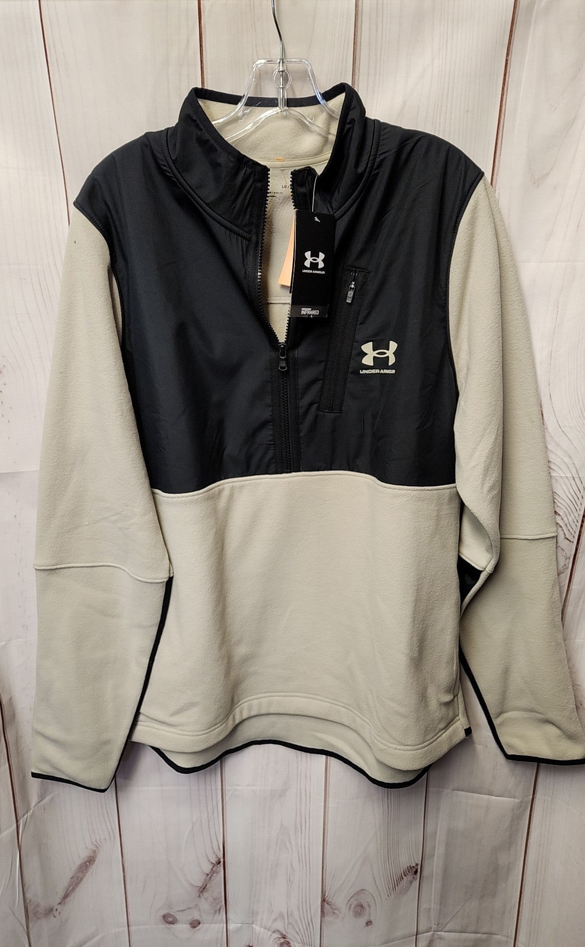 NWT Under Armour Men's Size L Black & Beige Sweatshirt