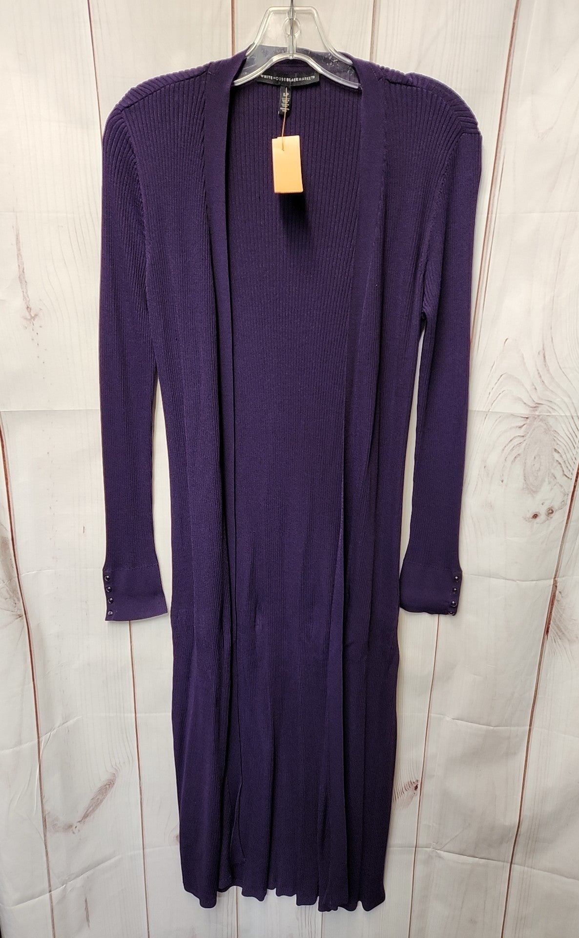 White House Black Market Women's Size L Petite Purple Cardigan