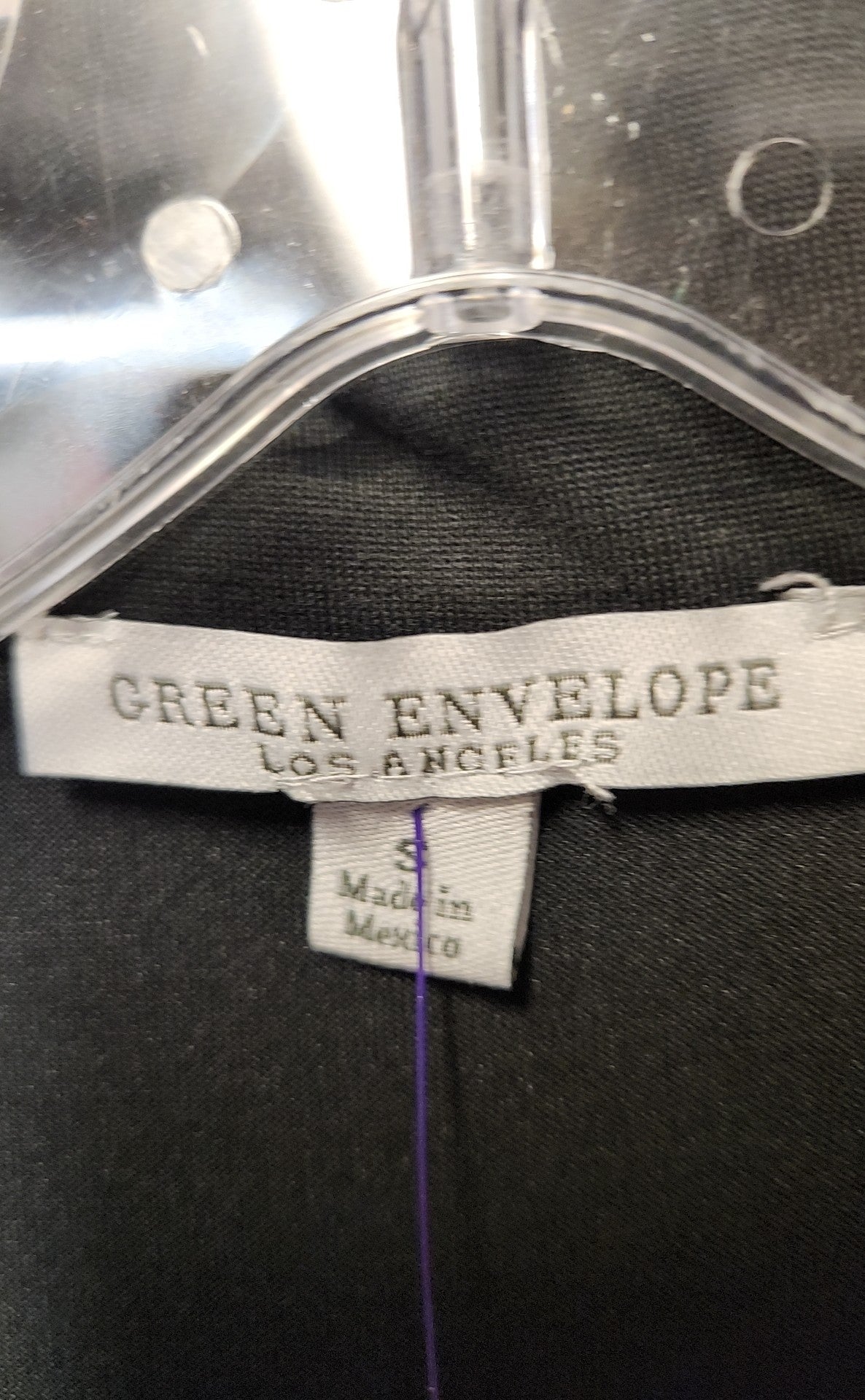 Green Envelope Women's Size S Black Long Sleeve Top