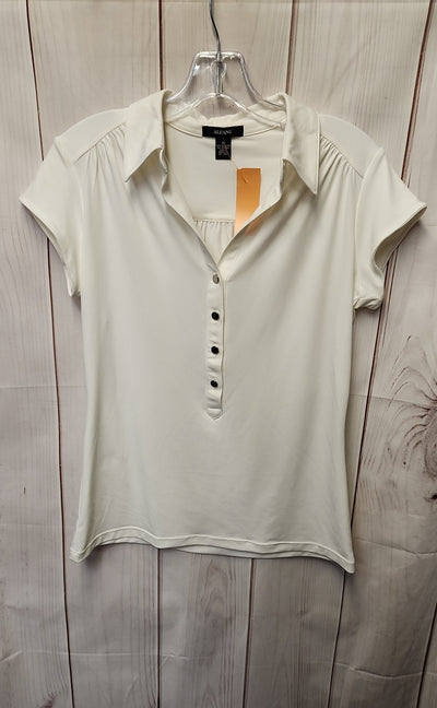 Alfani Women's Size M White Short Sleeve Top