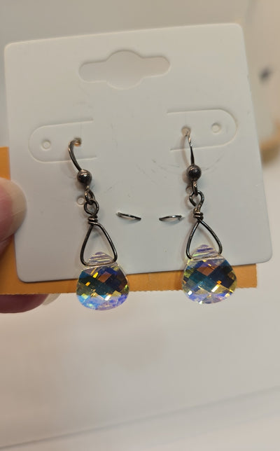 .925 Sterling Silver Rhinestone Earrings