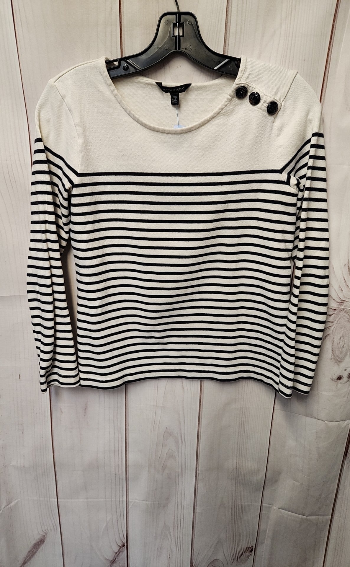 Banana Republic Women's Size XS White & Black Long Sleeve Top