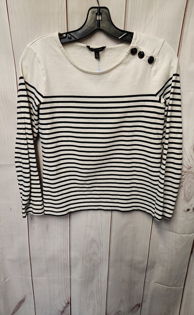 Banana Republic Women's Size XS White & Black Long Sleeve Top