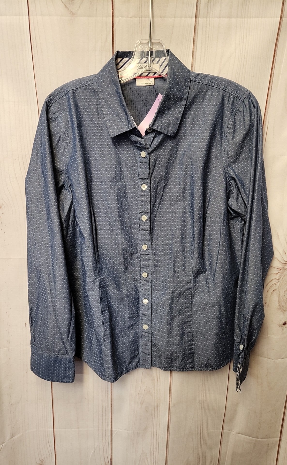 Van Heusen Women's Size L Blue Long Sleeve Top