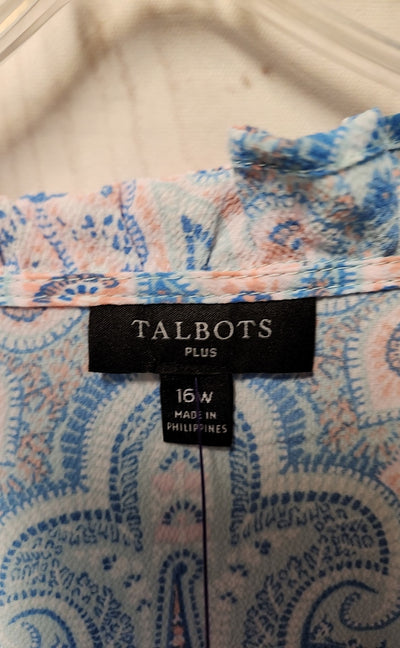 Talbots Women's Size 16 Blue & Pink Dress