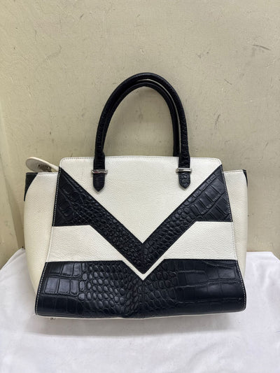 Zenith Black & White Leather Purse Bag