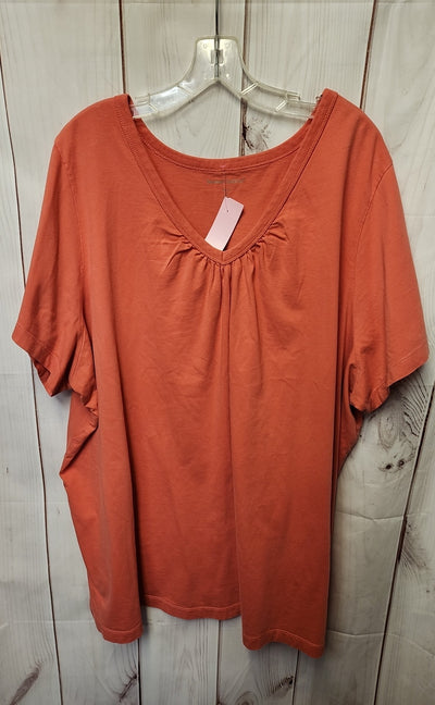 Woman Within Women's Size 3X Red Short Sleeve Top