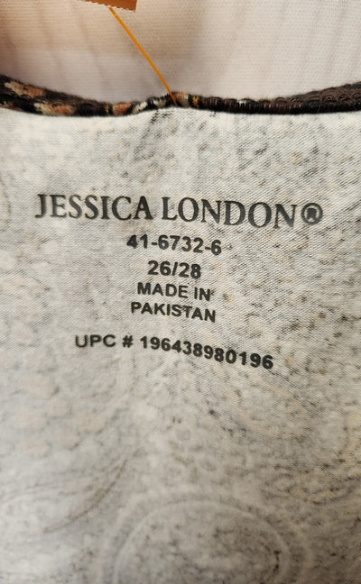 Jessica London Women's Size 26/28 Brown 3/4 Sleeve Top