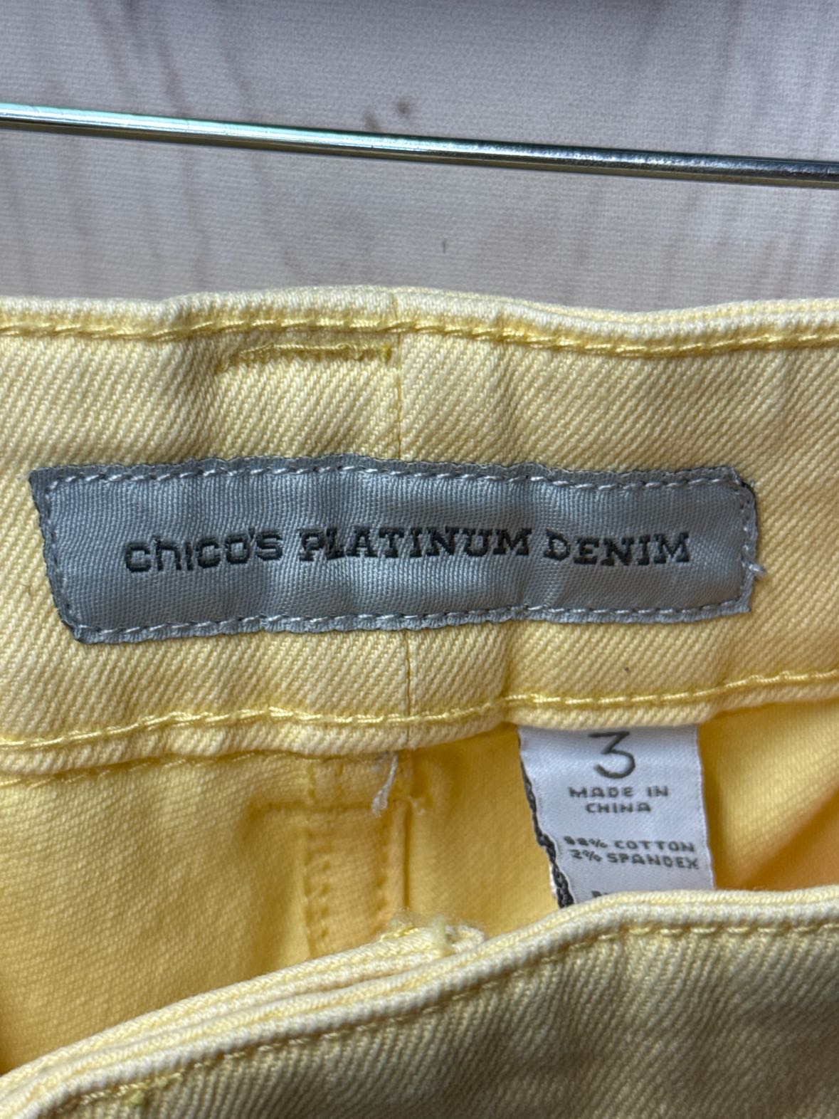 Chico's Women's Size 3 = 16 Yellow Jeans