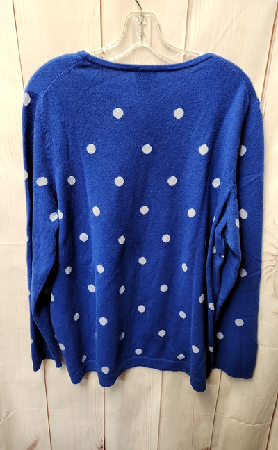 Talbots Women's Size 2X Blue Cashmere Sweater