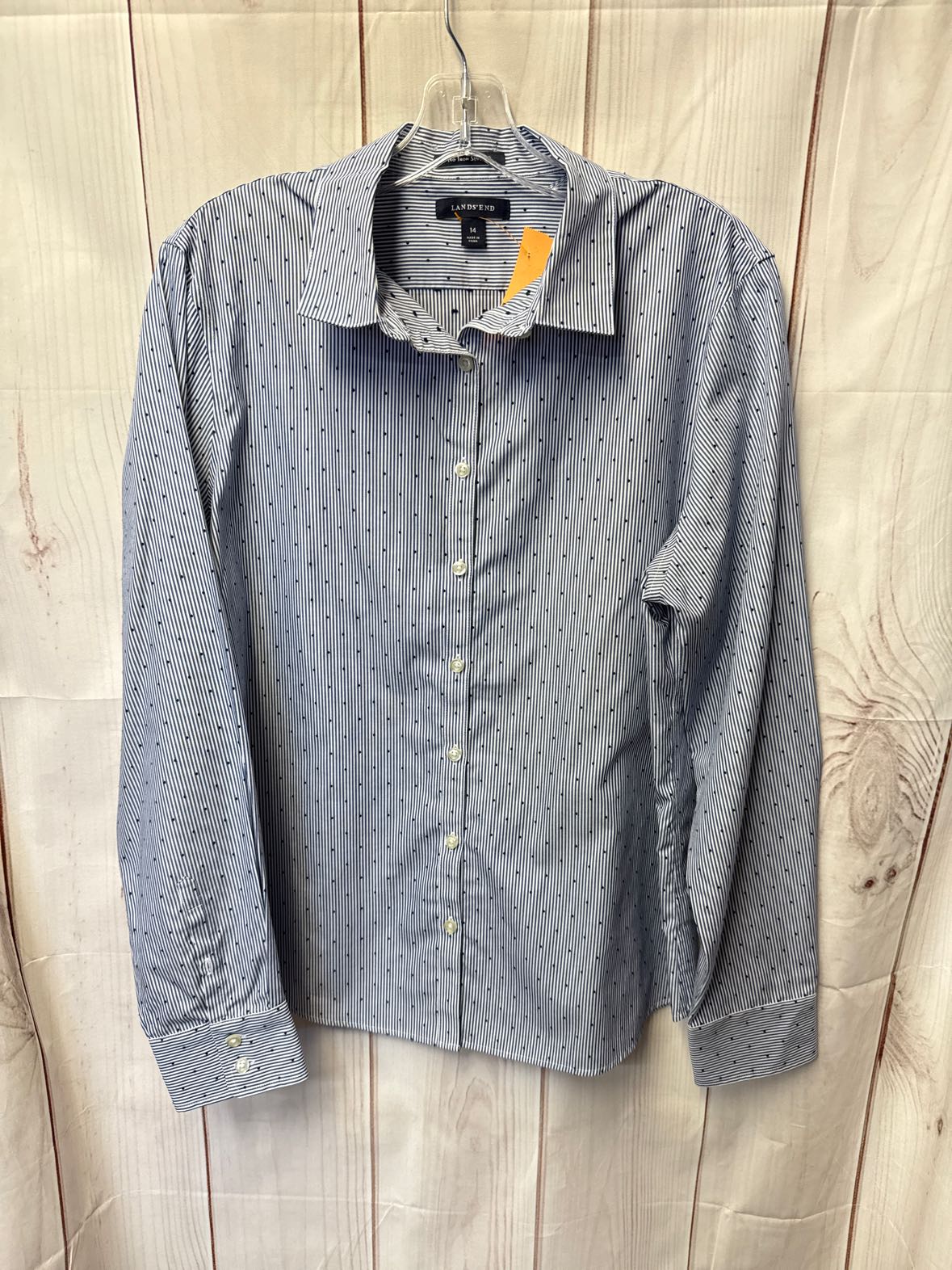 Lands End Women's Size 14 Blue Long Sleeve Top