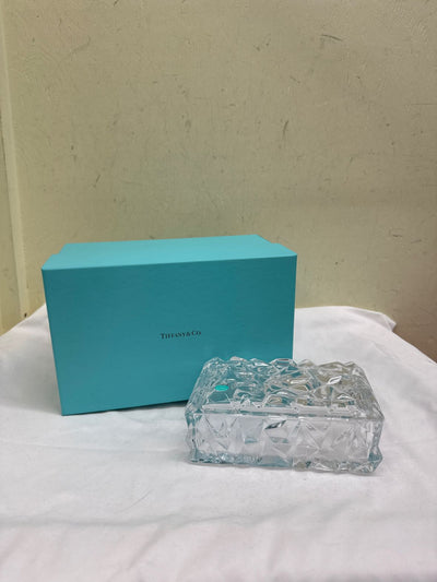 Tiffany & Co Rock Cut Glass Jewelry/Trinket Box WITH BOX