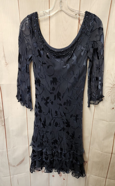 Capri by Mon Cheri Women's Size 6 Navy Beaded Dress