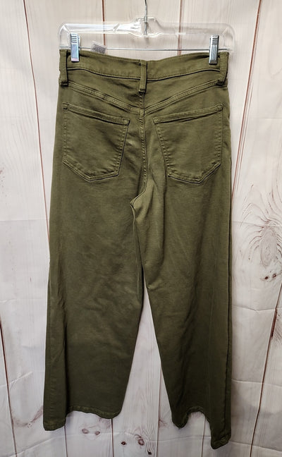 Banana Republic Women's Size 26 (1-2) Olive Green Jeans High Rise Wide Leg
