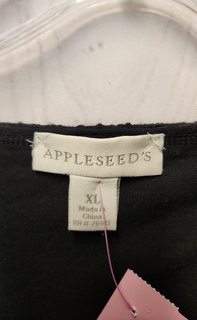 Appleseed's Women's Size XL Black Short Sleeve Top