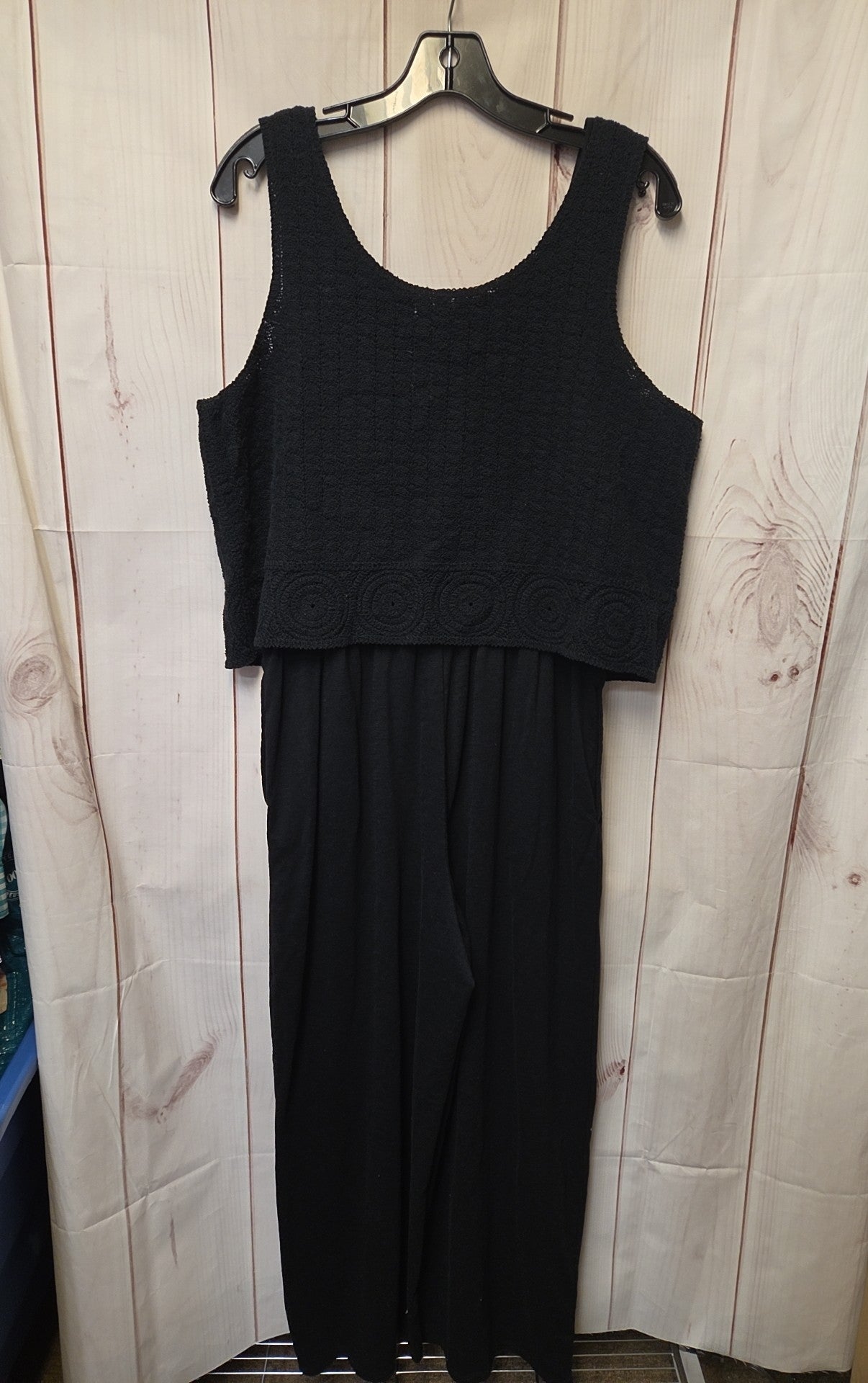 jjill black dress Mixed-Media Belted Dress
