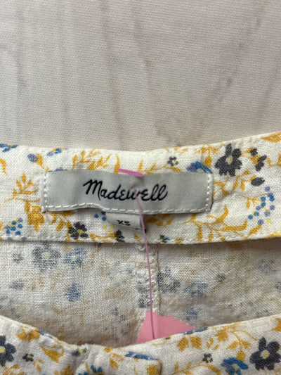 Madewell Women's Size XS White Floral Sleeveless Top