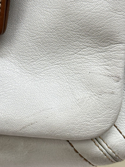 Coach F06468 White Leather Soho Double Front Pocket Shoulder Purse Bag AS IS