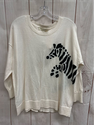 Loft Women's Size XL White Animal Print Sweater