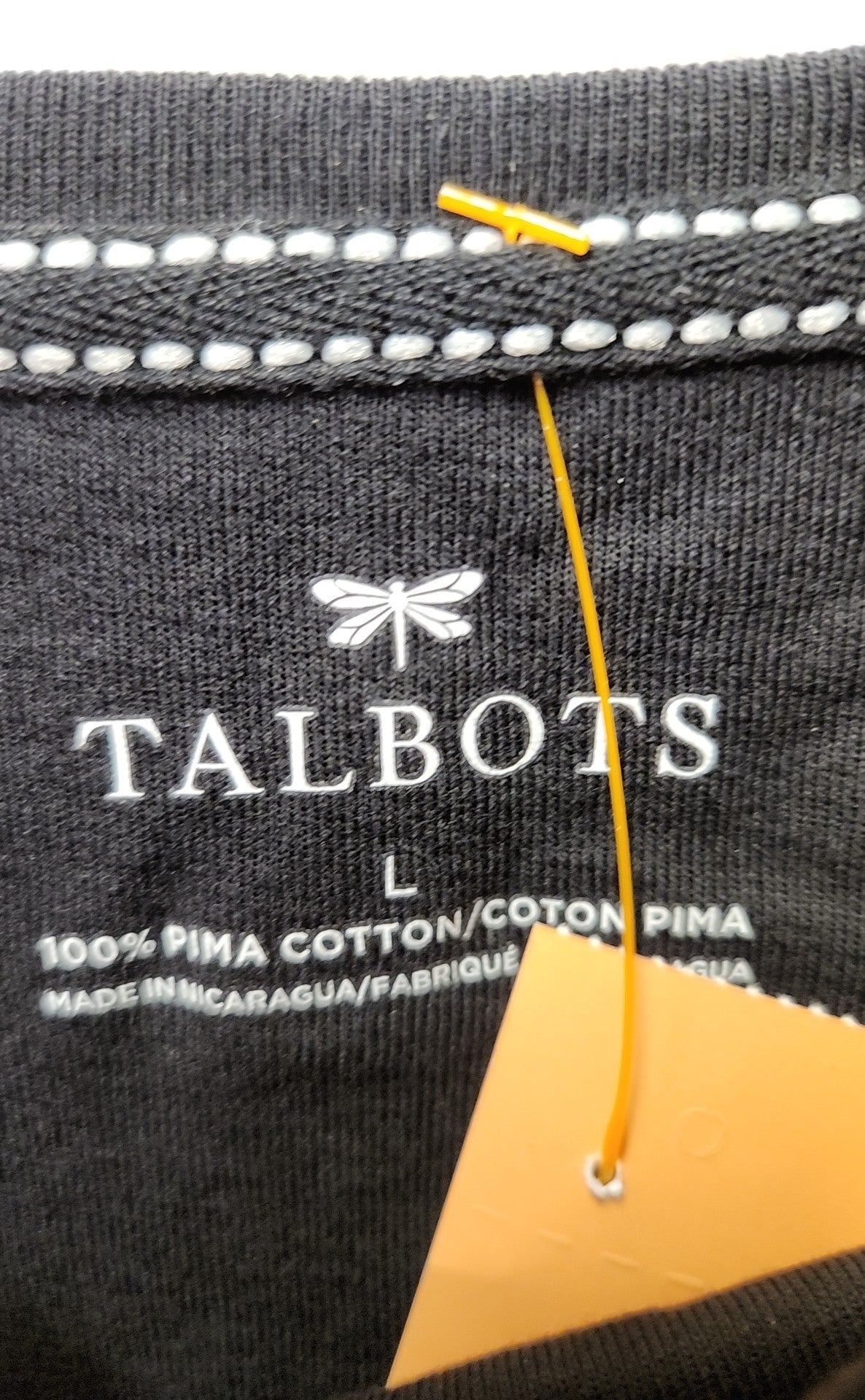 Talbots Women's Size L Black 3/4 Sleeve Top